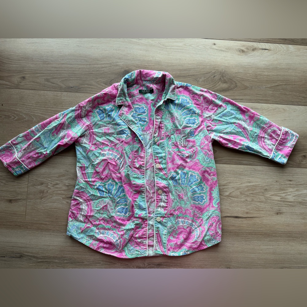 Ralph Lauren sleep shirt women’s medium cotton paisley print